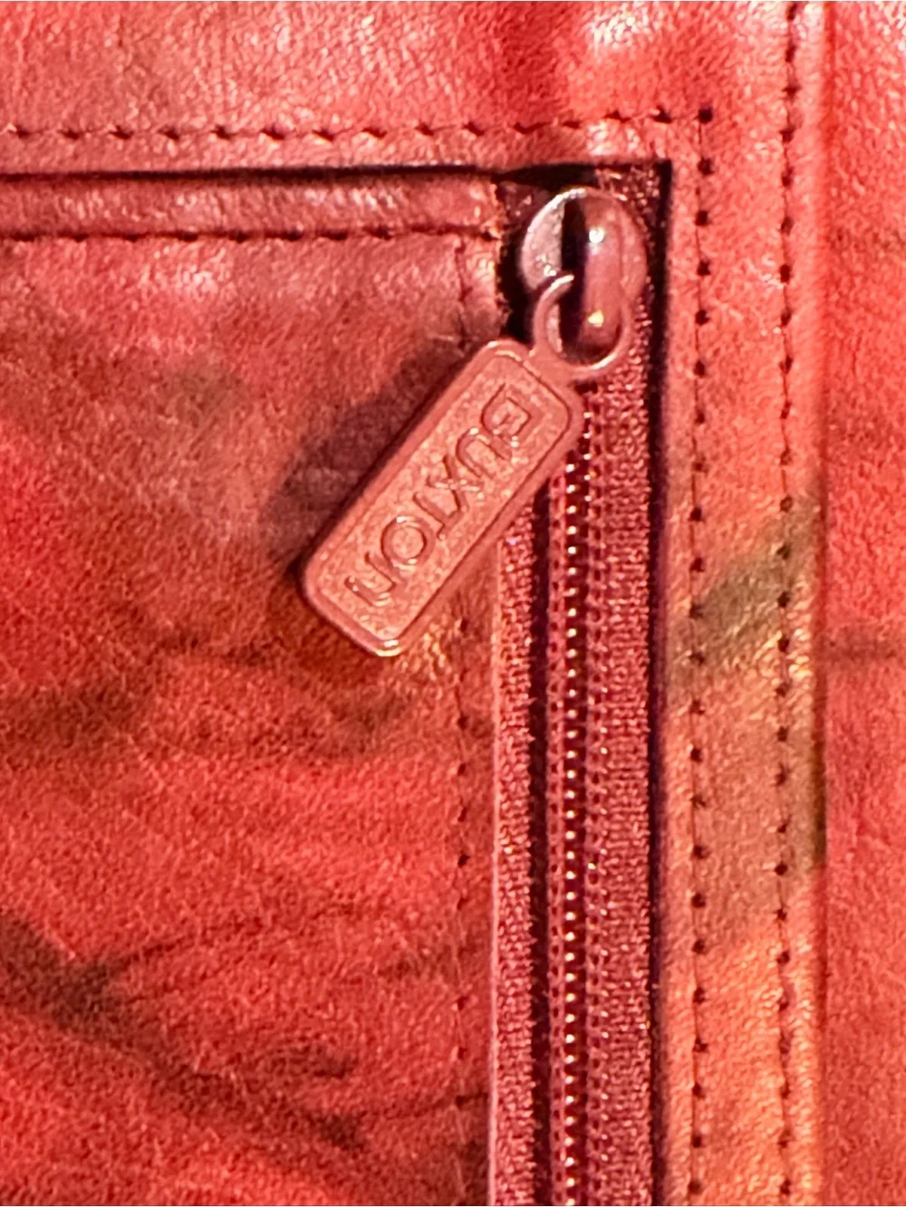 Buxton Heiress Double Zip Organizer Wallet Mahogany New w/o Tags